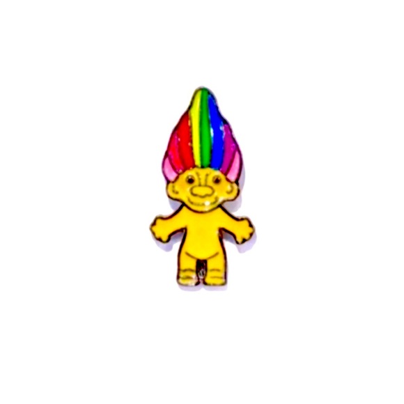 NEW Rainbow Hair Troll Metal Enamel Pin - Picture 1 of 4